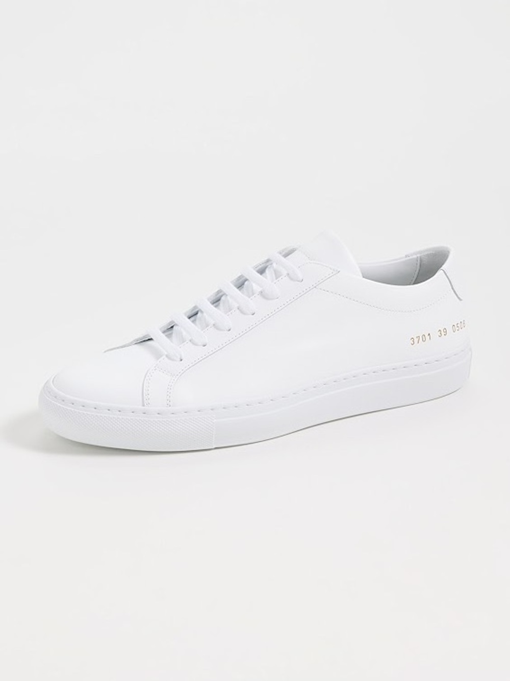 Common Projects Original Achilles Low Sneaker White Leather Lace-Up Size 38